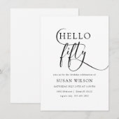 Hallo Moderne elegante kalligrafie Kaart (Voorkant / Achterkant)