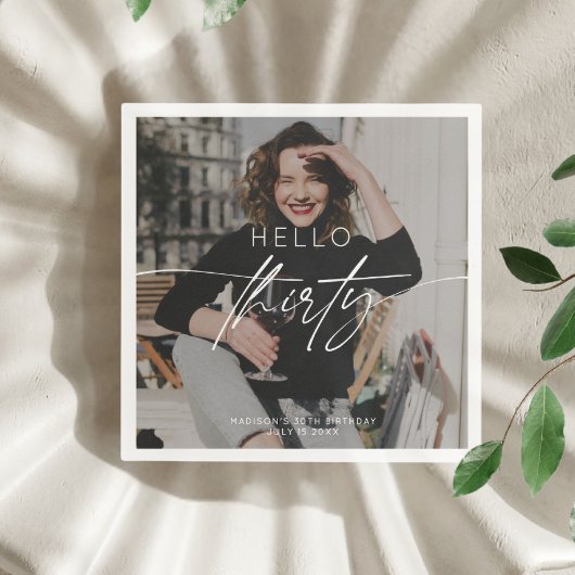 Hallo Moderne foto 30e verjaardag Servet