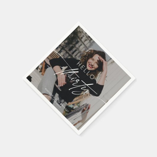 Hallo Moderne foto 30e verjaardag Servet (Hoek)