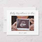 Hallo Moderne foto © Baby Aankondiging Kaart (Achterkant)