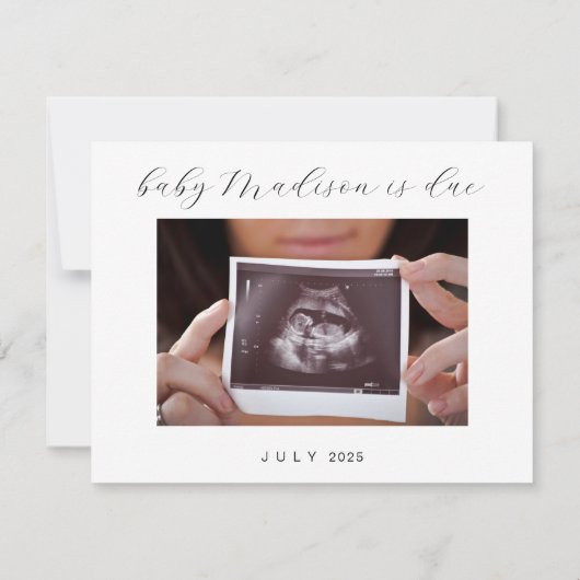 Hallo Moderne foto © Baby Aankondiging Kaart (Achterkant)