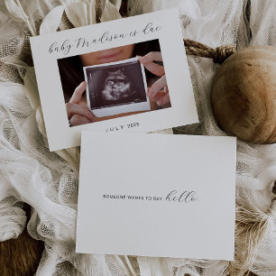 Hallo Moderne foto © Baby Aankondiging Kaart