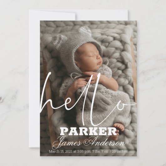 Hallo Moderne foto Kaart (Voorkant)