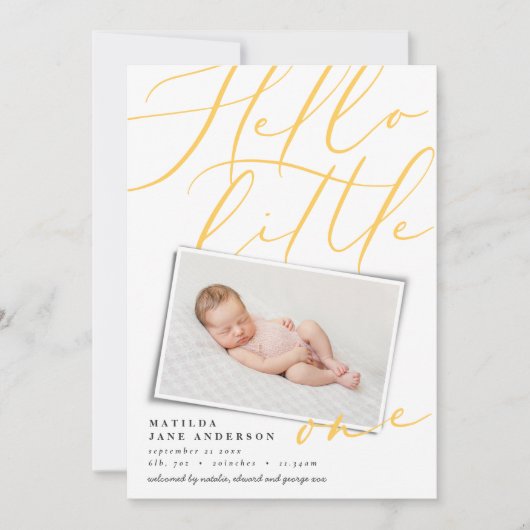 hallo moderne gele 1 fototypografie aankondiging (Voorkant)