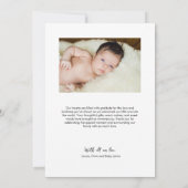 Hallo Moderne handlettering? Custom Baby Photos Aankondiging (Achterkant)