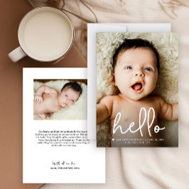 Hallo Moderne handlettering? Custom Baby Photos Aankondiging