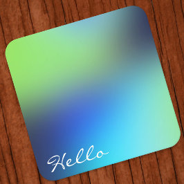 Hallo moderne holografische blauwe groene turkoois kartonnen onderzetters