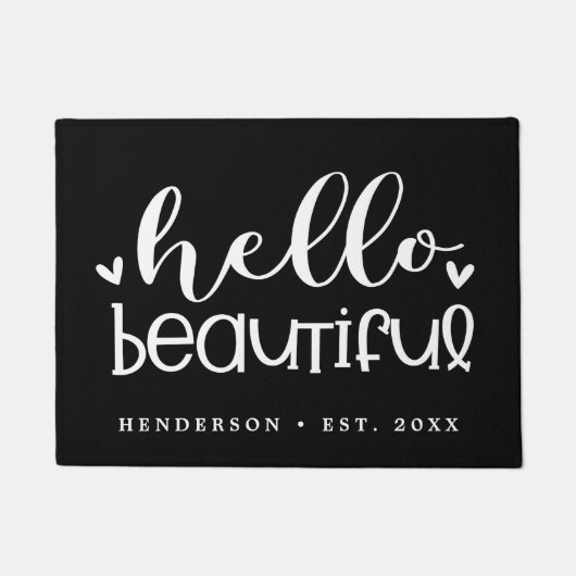 hallo | Moderne kalligrafie op maat Deurmat (Voorkant)