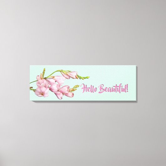 Hallo Moderne kersenbloesems Mint Groen! Canvas Afdruk (Voorkant)