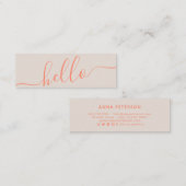 Hallo Moderne lente oranje tan typografie minimal Mini Visitekaartje (Voorkant / Achterkant)