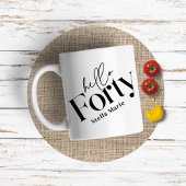 Hallo moderne minimale elegante 40e verjaardag mok