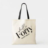 Hallo moderne minimale elegante 40e verjaardag tote bag (Achterkant)
