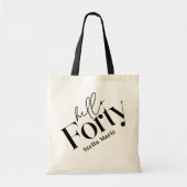 Hallo moderne minimale elegante 40e verjaardag tote bag (Voorkant)