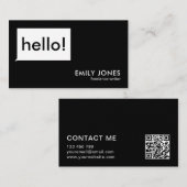 hallo Moderne minimalistisch Visitekaartje (Voorkant / Achterkant)