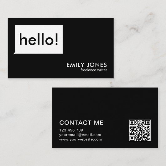 hallo Moderne minimalistisch Visitekaartje (Voorkant / Achterkant)
