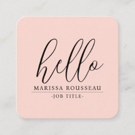 Hallo Moderne minimalistische Blush Pink Vierkante Visitekaartje