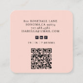 Hallo Moderne minimalistische Blush Pink Vierkante Visitekaartje (Achterkant)