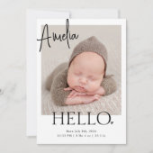Hallo €? | Moderne Minimalistische Eenvoudige Baby Aankondiging (Voorkant)