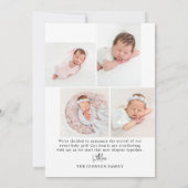 Hallo €? | Moderne Minimalistische Eenvoudige Baby Aankondiging (Achterkant)