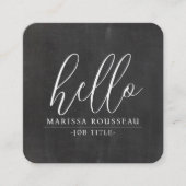 Hallo Moderne minimalistische grijze QR-code Vierkante Visitekaartje (Voorkant)