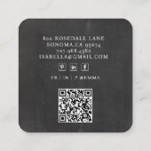 Hallo Moderne minimalistische grijze QR-code Vierkante Visitekaartje (Achterkant)