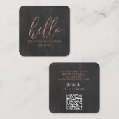 Hallo Moderne minimalistische QR-code Vierkante Visitekaartje (Voorkant / Achterkant)