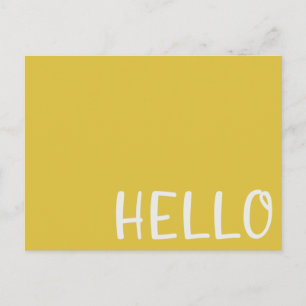 hallo   Moderne Mustard Yellow Minimalist Simple Briefkaart