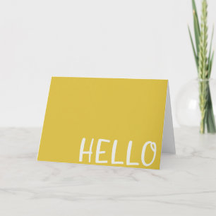 hallo   Moderne Mustard Yellow Minimalist Simple Kaart