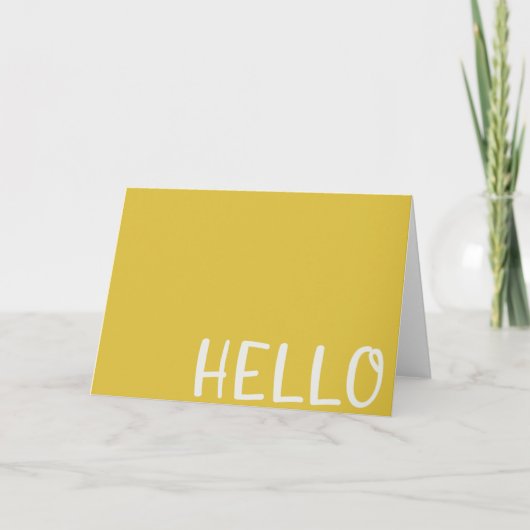 hallo | Moderne Mustard Yellow Minimalist Simple Kaart (Voorkant)