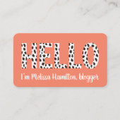 Hallo Moderne perzikvlekken Visitekaartje (Voorkant)