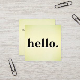 Hallo Moderne Professionele Minimalistische Rustig Vierkante Visitekaartje