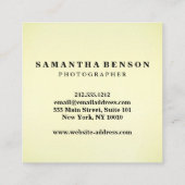 Hallo Moderne Professionele Minimalistische Rustig Vierkante Visitekaartje (Achterkant)