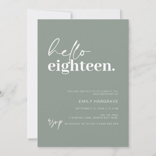 Hallo Moderne Sage Kaart (Voorkant)