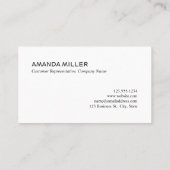 Hallo Moderne Script Zwart Wit Contactgegevens Visitekaartje (Achterkant)