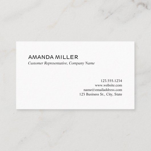 Hallo Moderne Script Zwart Wit Contactgegevens Visitekaartje (Achterkant)