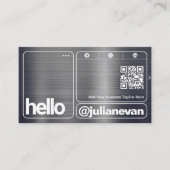 Hallo Moderne Shiny Metal Bold Typografie Visitekaartje (Voorkant)