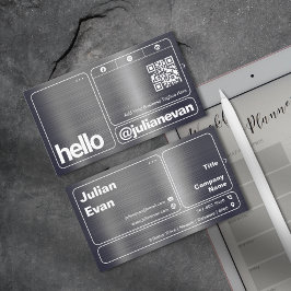 Hallo Moderne Shiny Metal Bold Typografie Visitekaartje