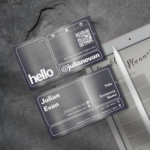 Hallo Moderne Shiny Metal Bold Typografie Visitekaartje