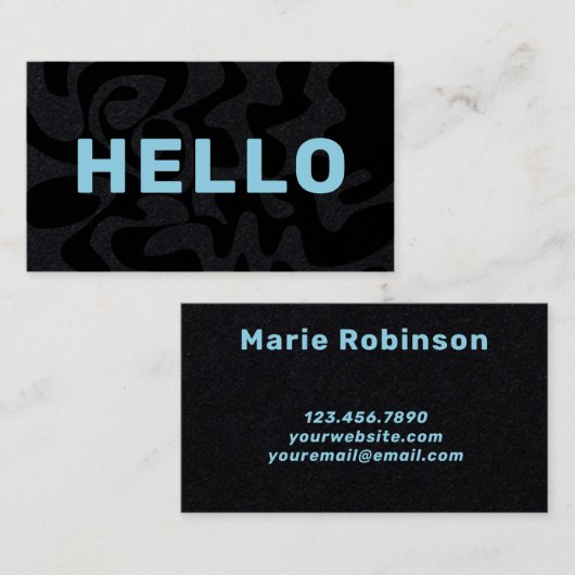 Hallo Moderne Squiggle Visitekaartje (Voorkant / Achterkant)