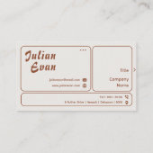 Hallo Moderne Terracotta Aarde Toon Bold Typografi Visitekaartje (Achterkant)