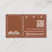 Hallo Moderne Terracotta Aarde Toon Bold Typografi Visitekaartje (Voorkant)