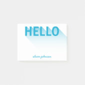 Hallo Moderne Typografie Blauw Post-it® Notes (Voorkant)