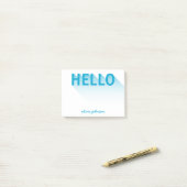 Hallo Moderne Typografie Blauw Post-it® Notes (Op bureau)