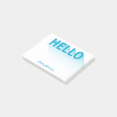 Hallo Moderne Typografie Blauw Post-it® Notes (Schuin)