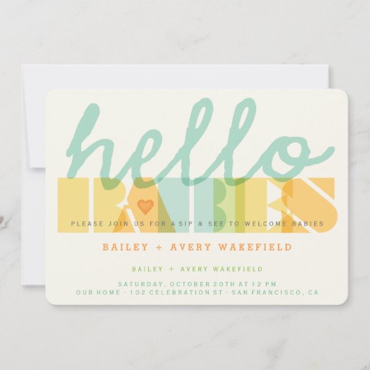 Hallo Moderne typografie Kaart (Voorkant)