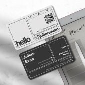 Hallo Moderne typografie scanbare QR-code Visitekaartje