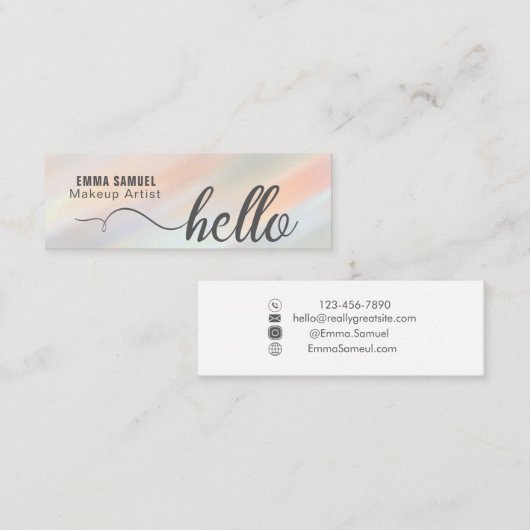 Hallo Moderne verlooppastel Mini Visitekaartje (Voorkant / Achterkant)