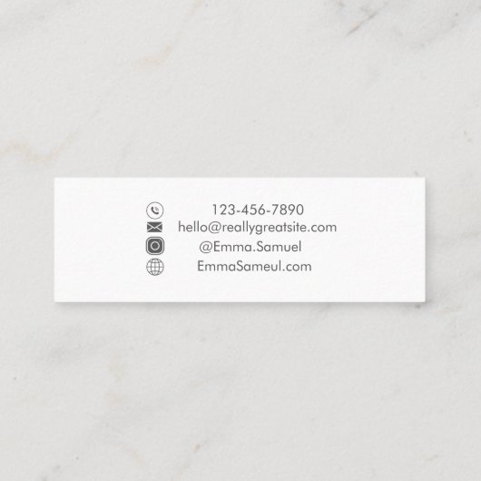 Hallo Moderne verlooppastel Mini Visitekaartje (Achterkant)