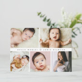 Hallo Moderne Wereld Baby fotorooster Dank u Kaart (Staand voorkant)