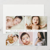 Hallo Moderne Wereld Baby fotorooster Dank u Kaart (Voorkant / Achterkant)